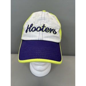 HOOTERS Purple & Neon Green Adjustable Strap Hat Hooters Adjustable Hat Cap